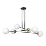 Emibig Pendel Lampe Ognis Stål Sort | Egnet til 6x E27 - Max 10W