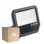 Fordelspakke 4x Ledvance LED Projektør Aluminium Sort 41W 6000lm 100D - 865 Dagslys | IP66 - Symmetrisk
